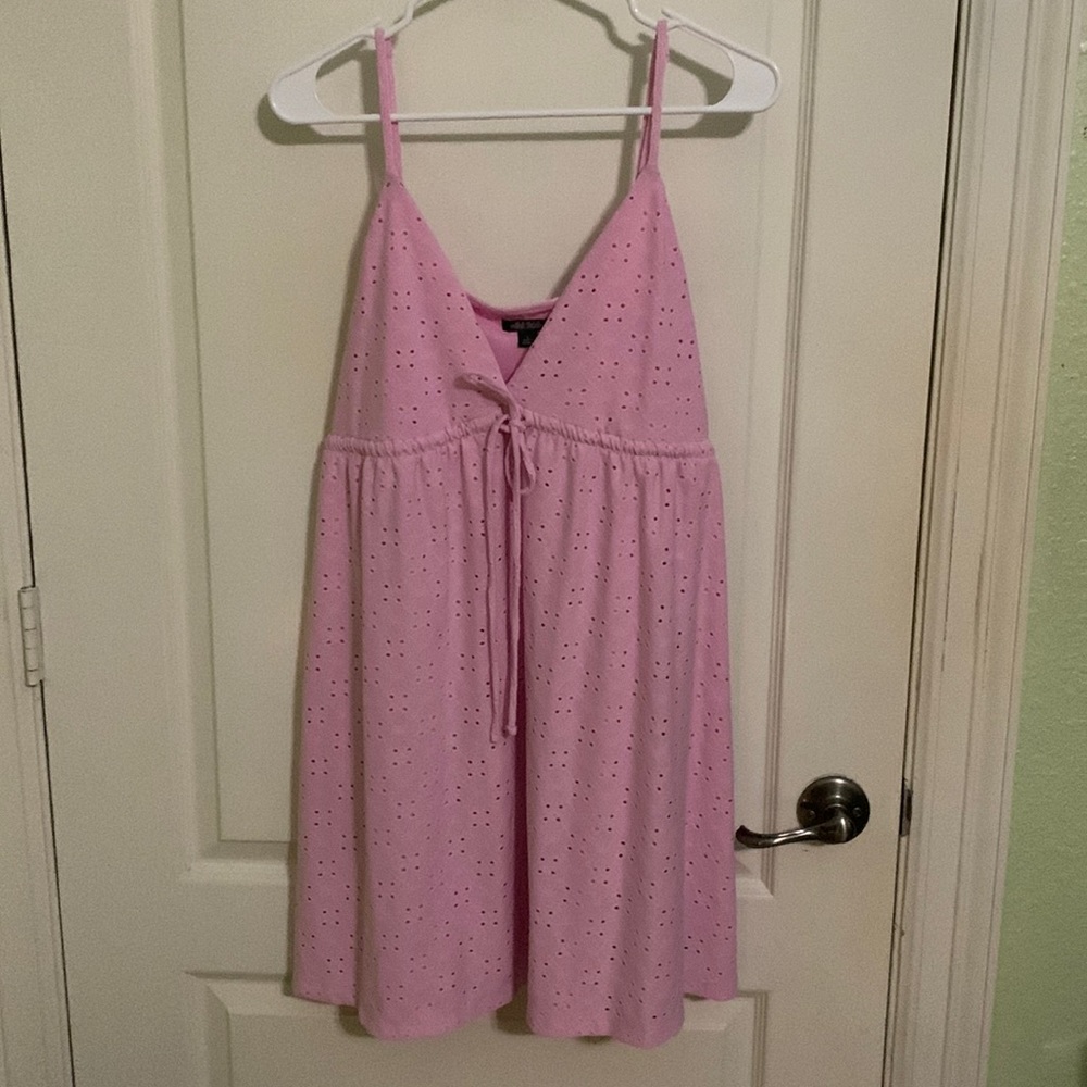 Light pink mini dress.